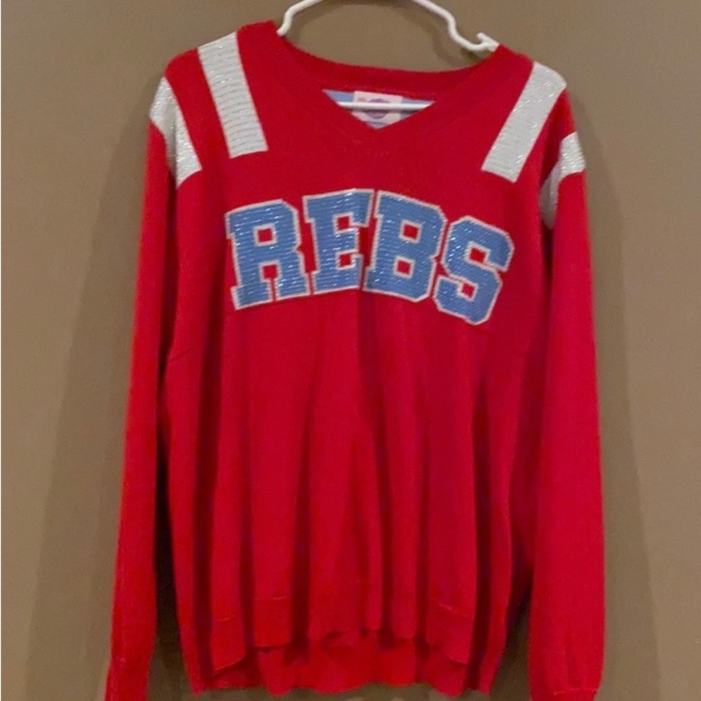 Ole Miss Rebels Sparkle Rhinestone Crystals Game Day Sweater